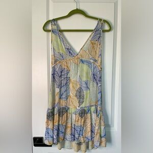 MAAJI 'No Regrets' Sleeveless Mini Dress/Swimsuit Cover-Up Leaves Multicolor L